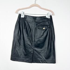 J. Crew Black Faux Leather Mini Skirt